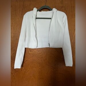 White double zip up with hood